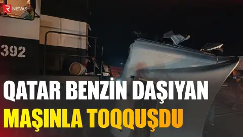 Sumqayıtda qatarla benzin daşıyan maşın toqquşdu - Xəsarət alanlar var - RTV